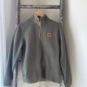 Timberland green half zip sweatshirt